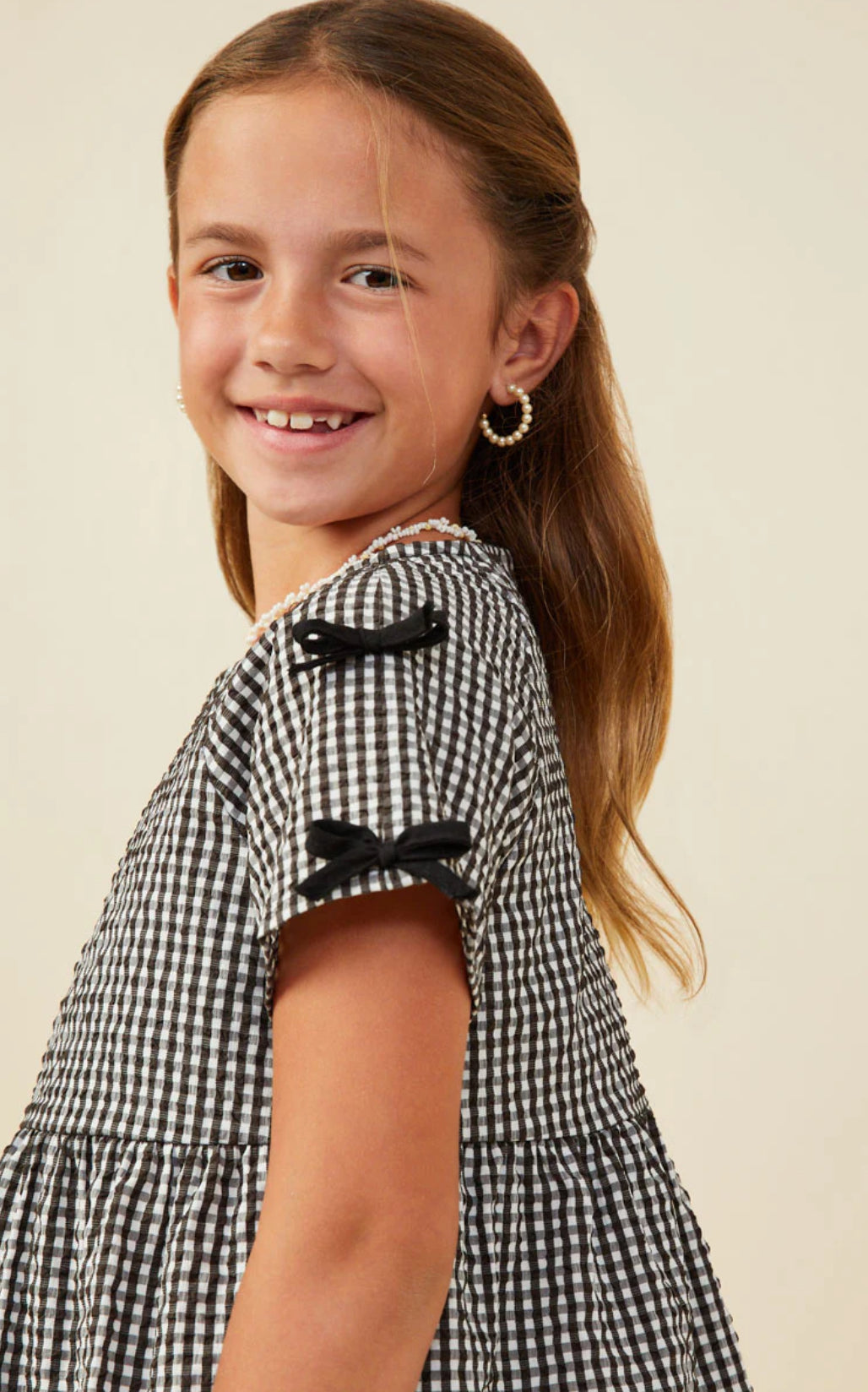 Hayden Girls Black Gingham Top