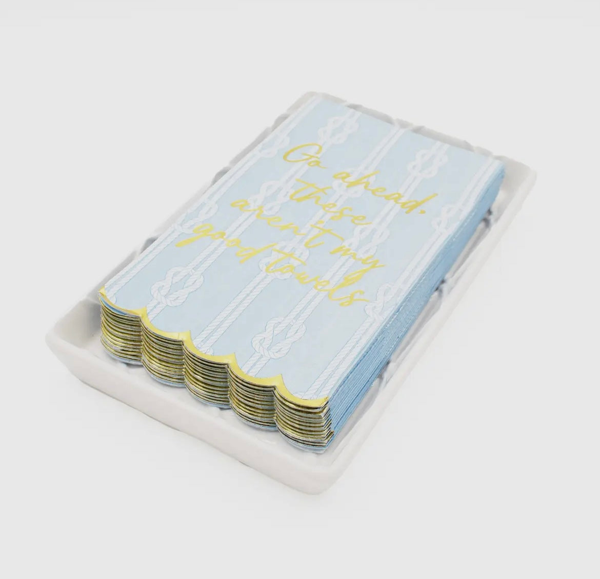 8 Oak Lane White Textured Guest Towel/Napkin Tray