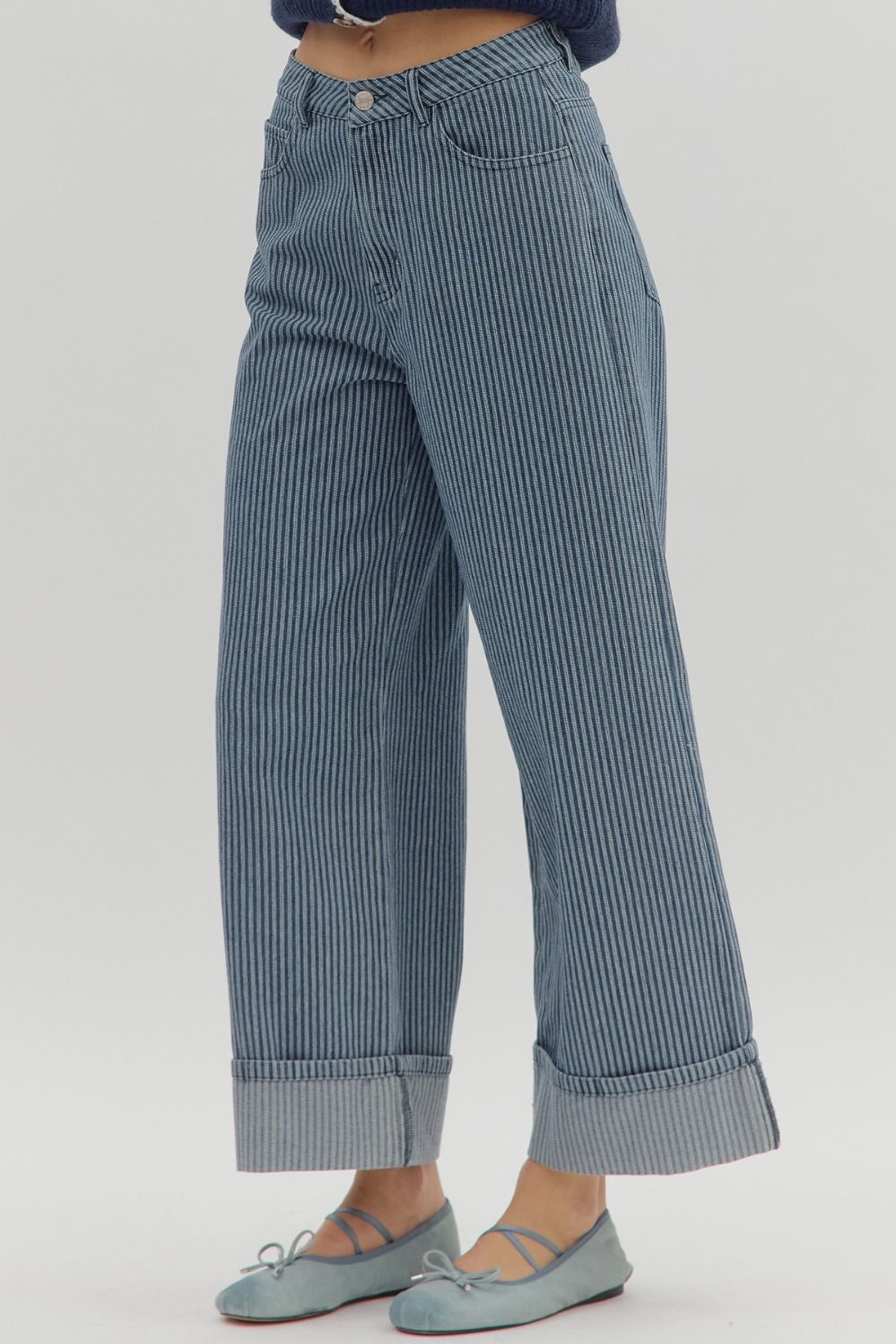 Entro Striped Denim Slacks