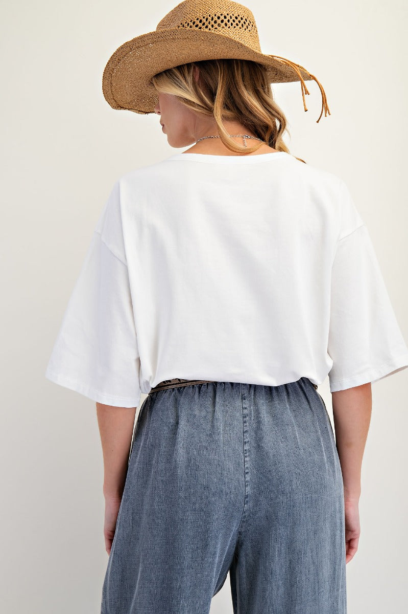 Daphne Ruffled Top (White and Rose)