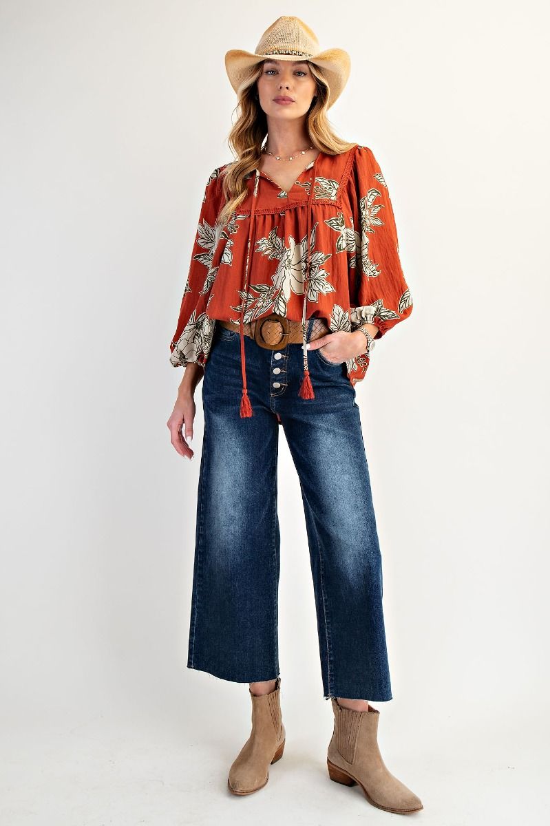 The Darcy Top (Plus Size Available in Navy)