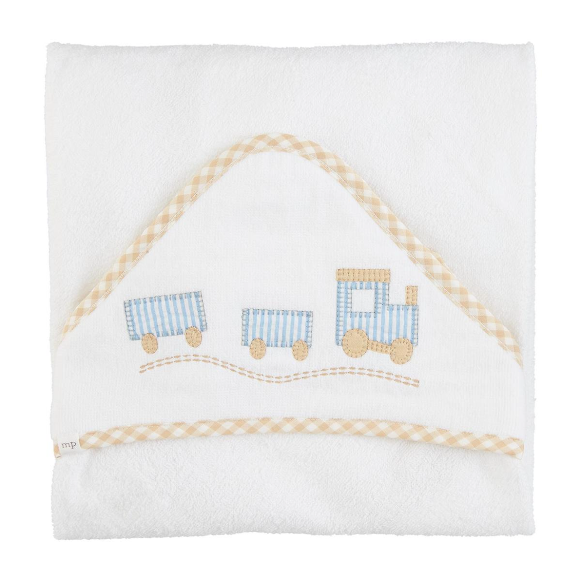 Mud Pie Train Appliqué Hooded Towel