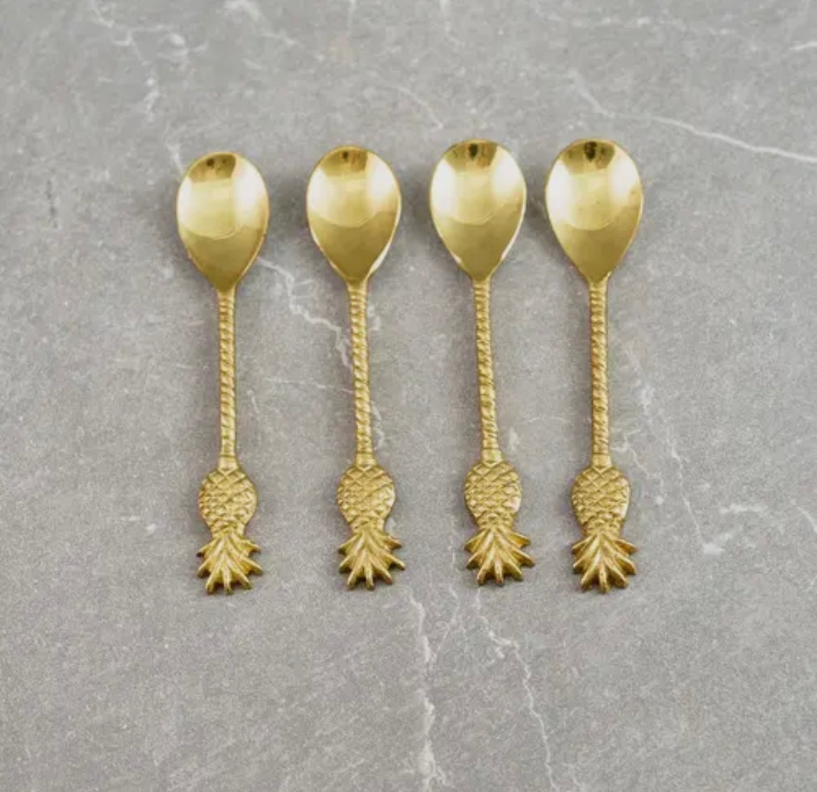 Gold Pineapple Serving Spoons