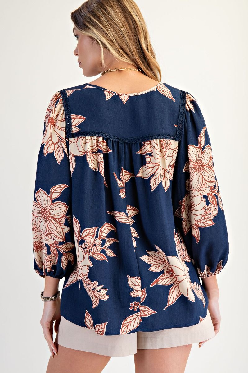 The Darcy Top (Plus Size Available in Navy)