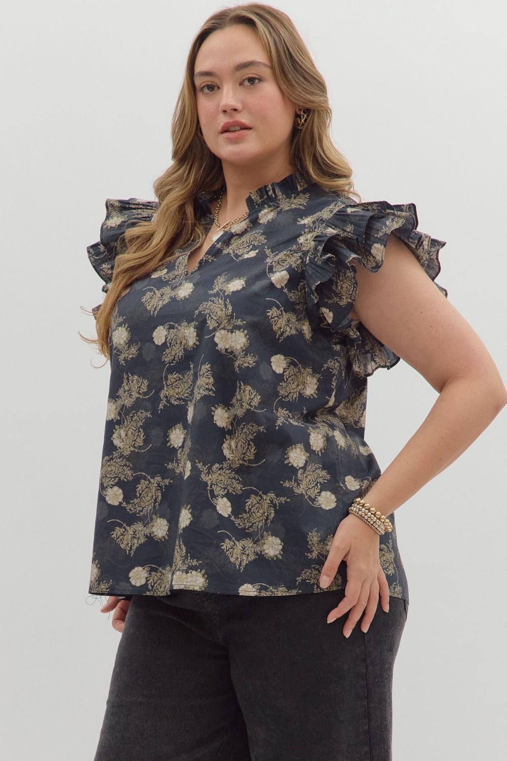 Morgan Dark Navy Plus Size Top