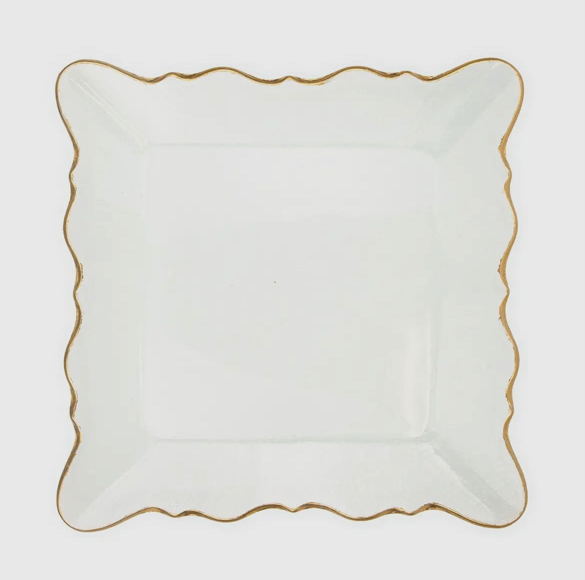 Royal Standard Chateau Square Serving Platter, Clear & Gold