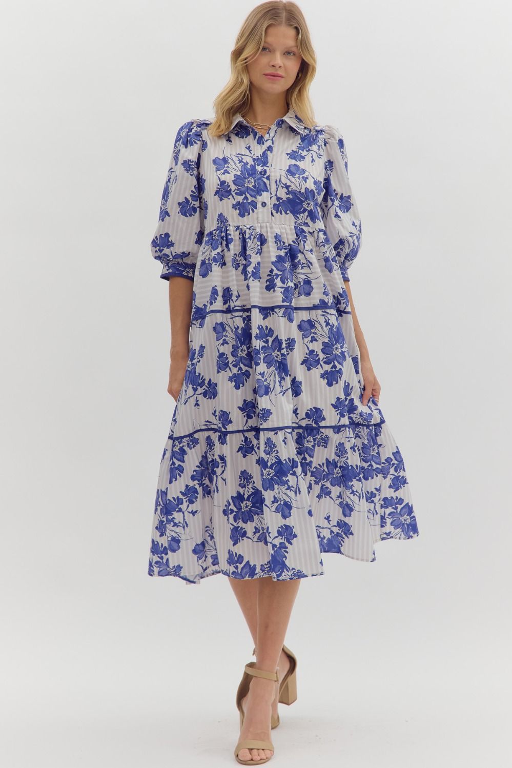 Amalia Blue Floral Dress