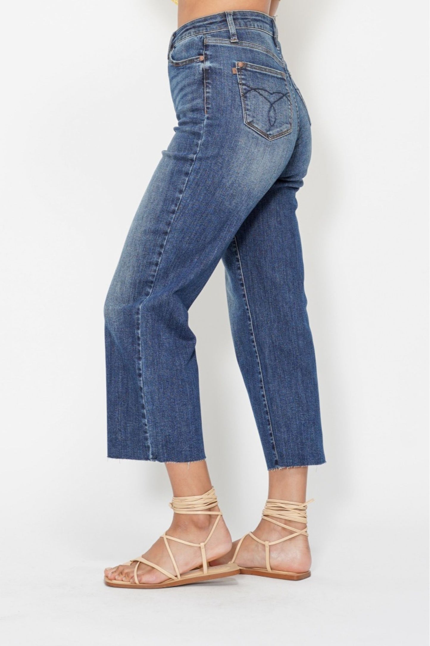 Judy Blue High Waist Cropped Wide Leg Jeans