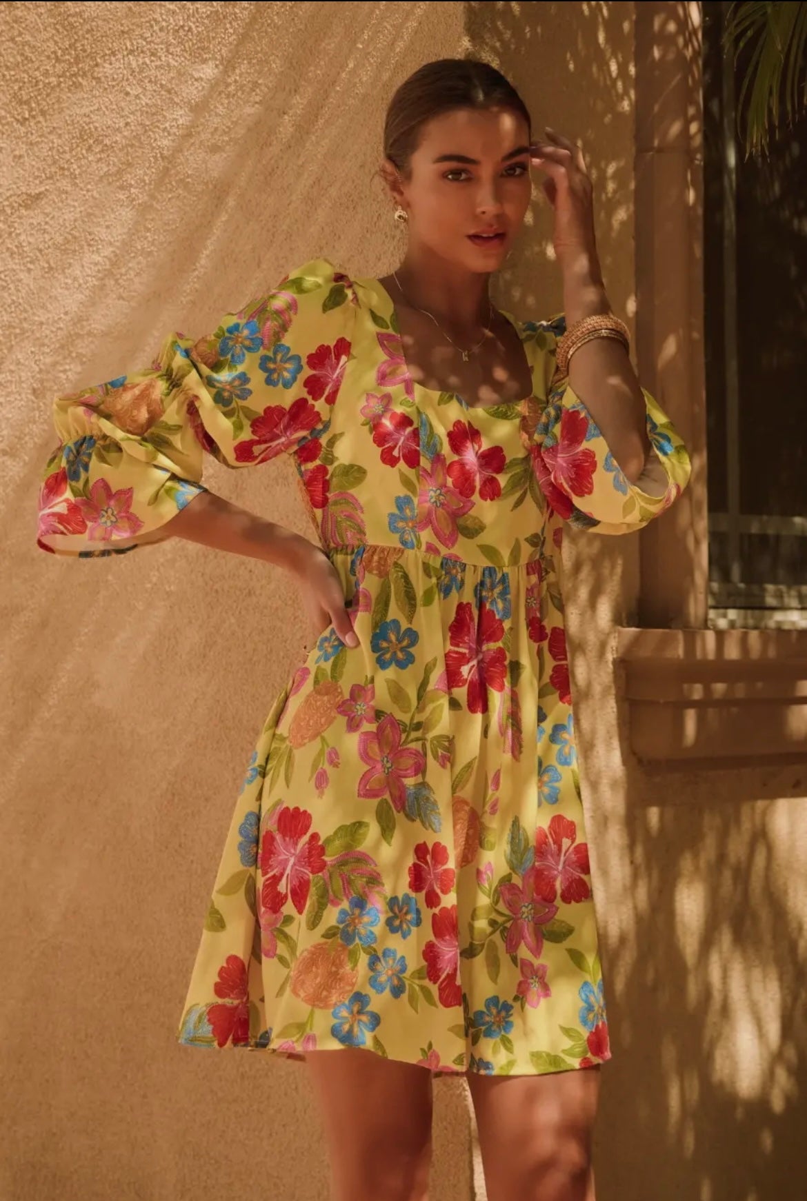 Everly Pineapple Yellow Plus Size Dress