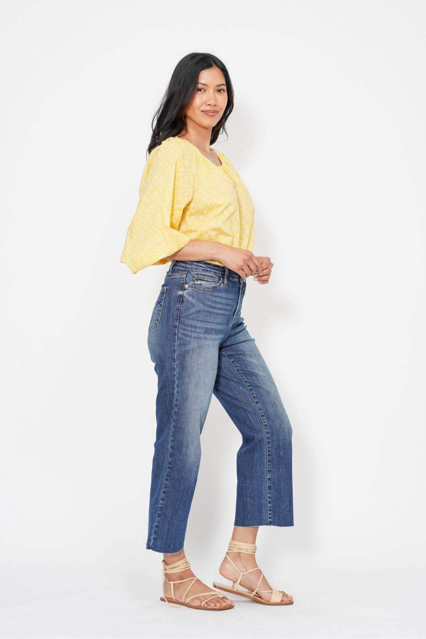 Judy Blue High Waist Cropped Wide Leg Jeans