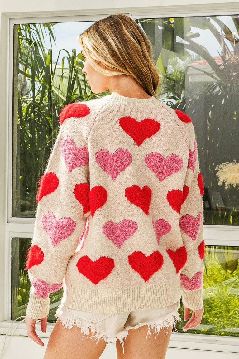 Oatmeal Valentine’s Day Sweater