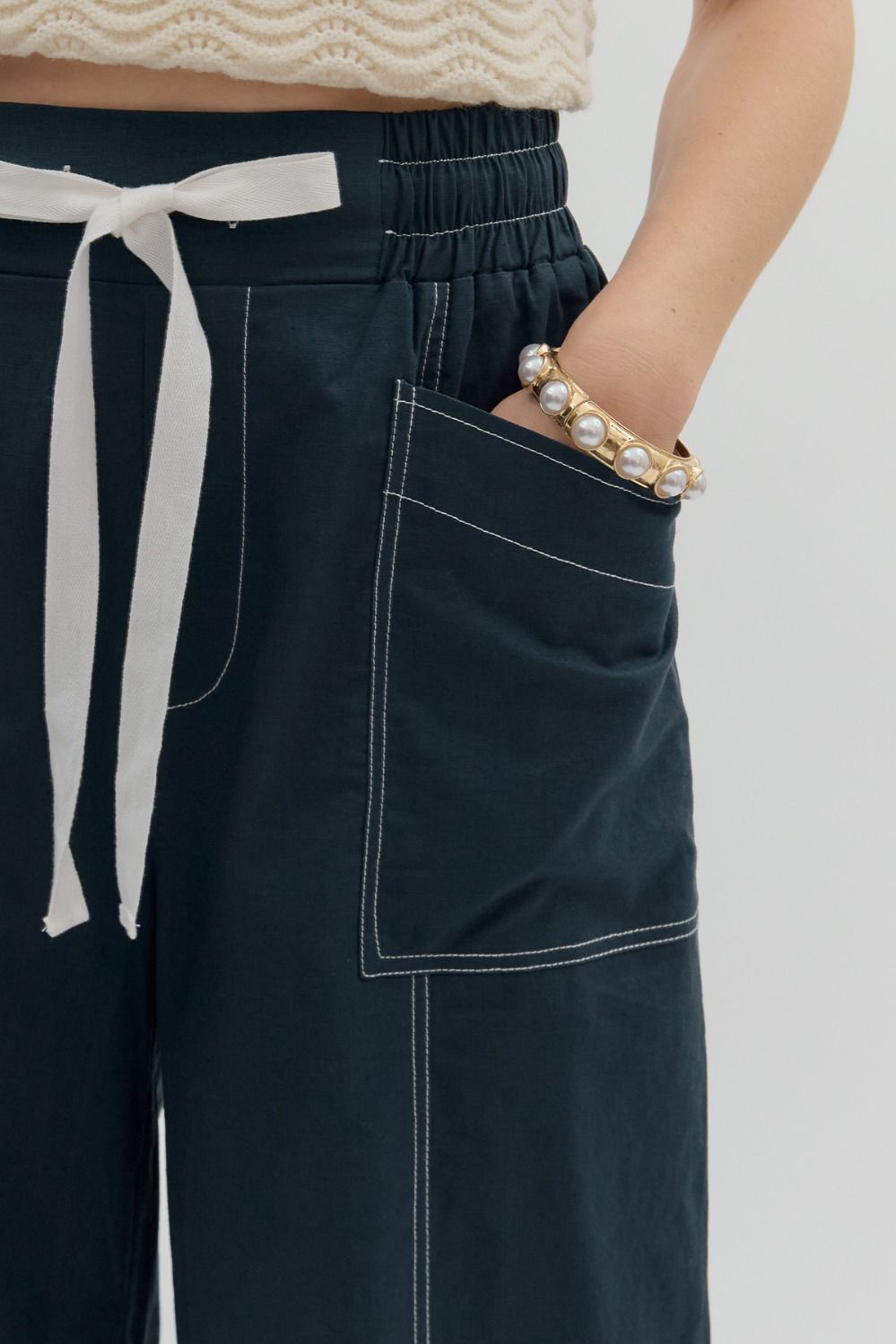 Entro Drawstring Wide Leg Pants
