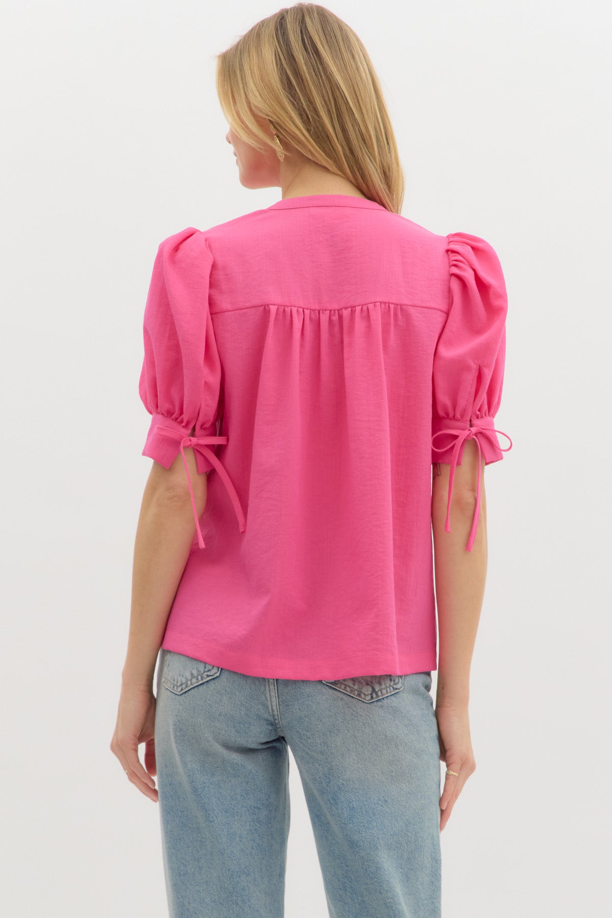 Pauline Pleated Pink Top
