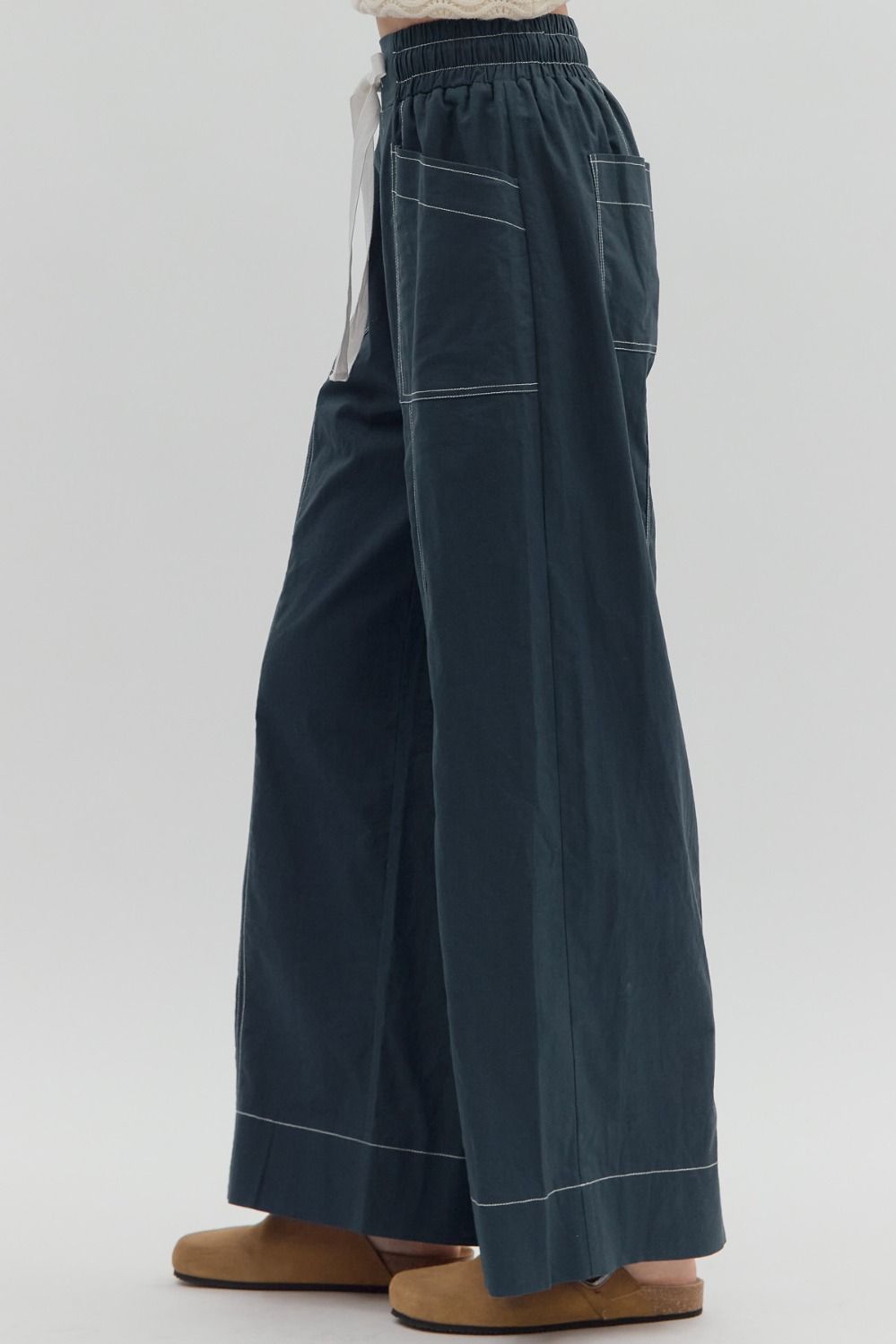 Entro Drawstring Wide Leg Pants