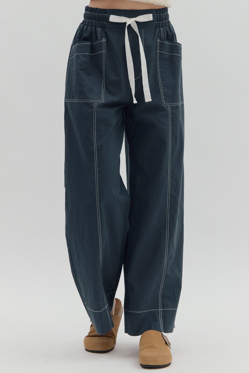 Entro Drawstring Wide Leg Pants