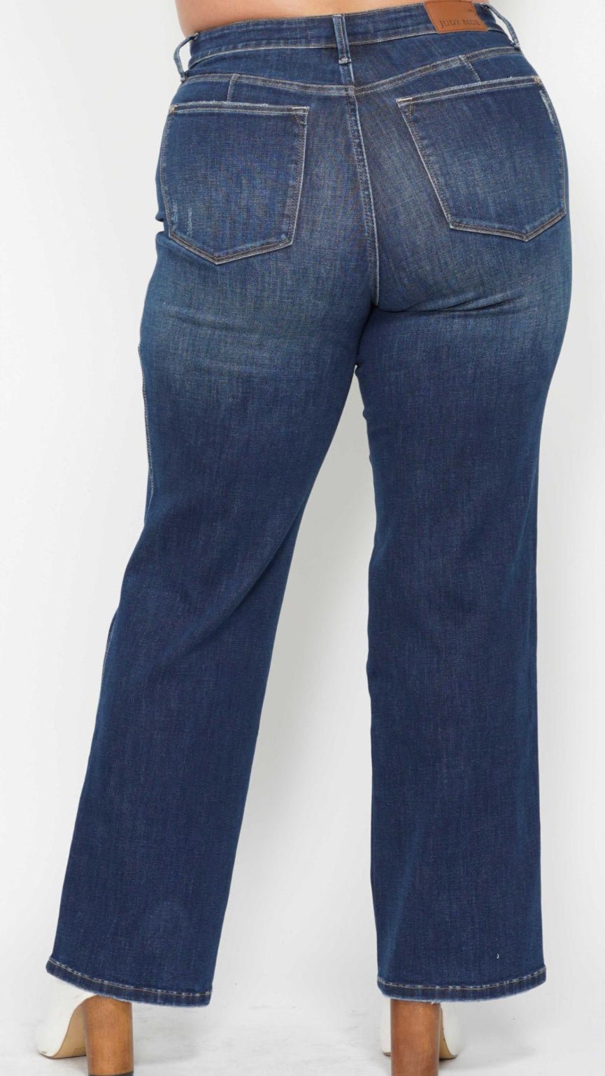 Judy Blue Plus Size Tummy Control Classic Fit Jeans with Flared Leg