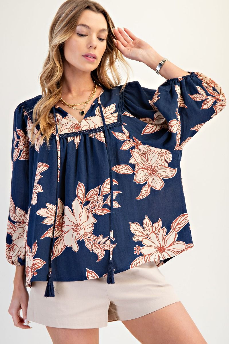 The Darcy Top (Plus Size Available in Navy)