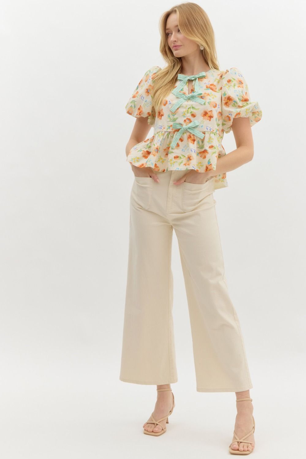 Entro Wide Leg Ankle Length Pants