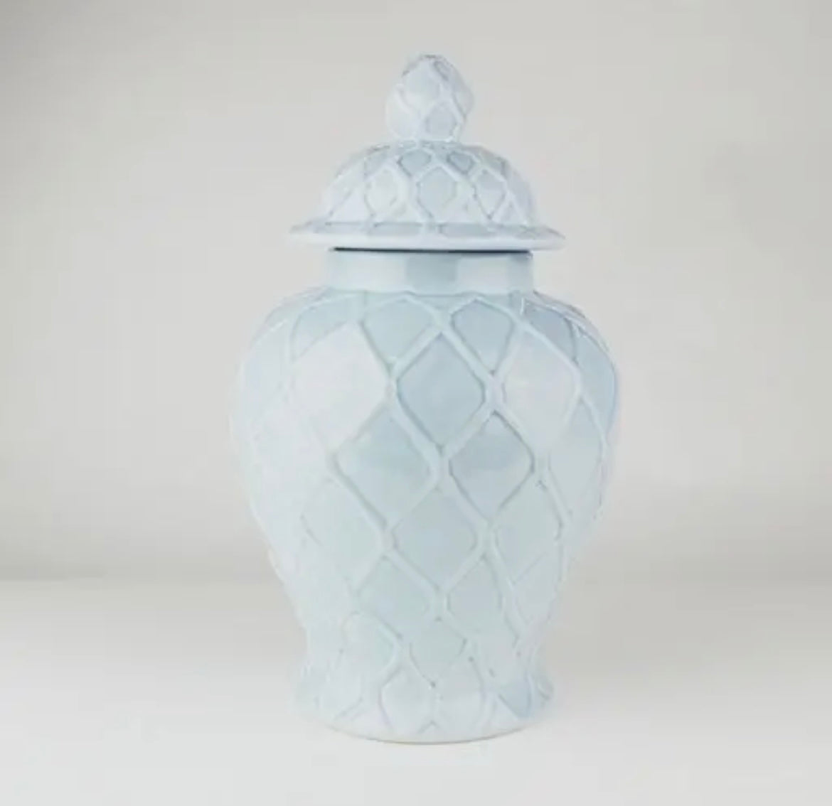 8 Oak Lane Light Blue Large Textured Ginger Jar