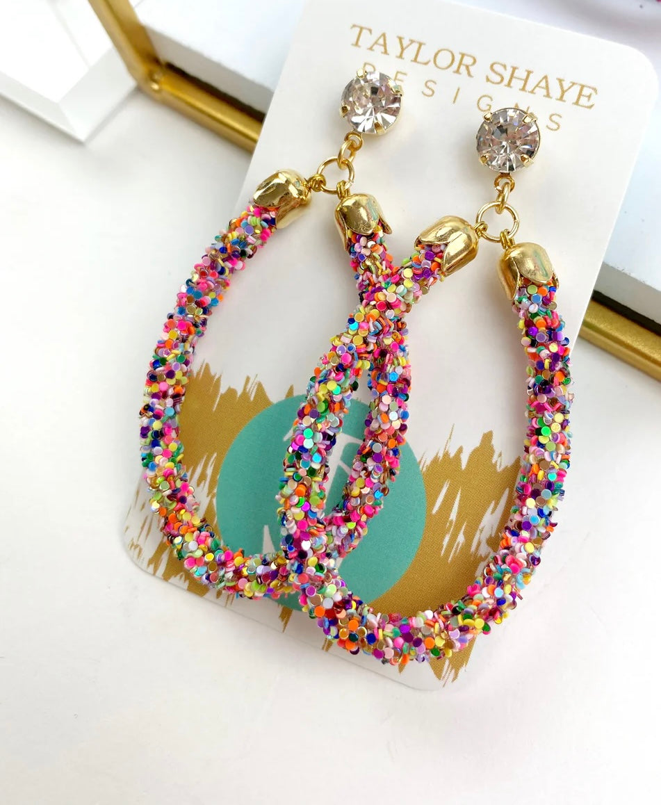 Confetti Glitter Teardrop Earrings