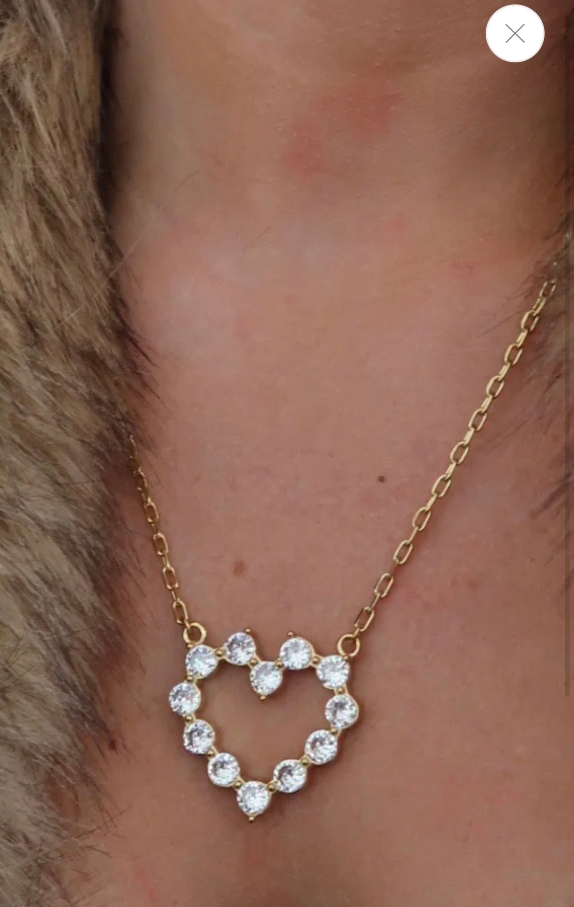 ChanSuttPearls Gold Diamond Heart Necklace