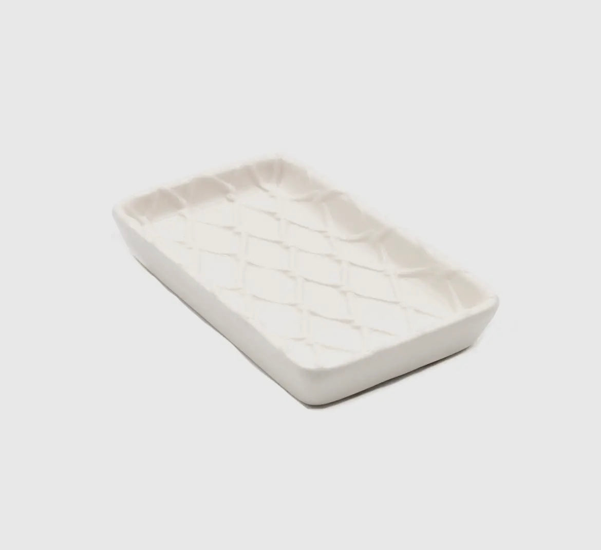 8 Oak Lane White Textured Soap Dish