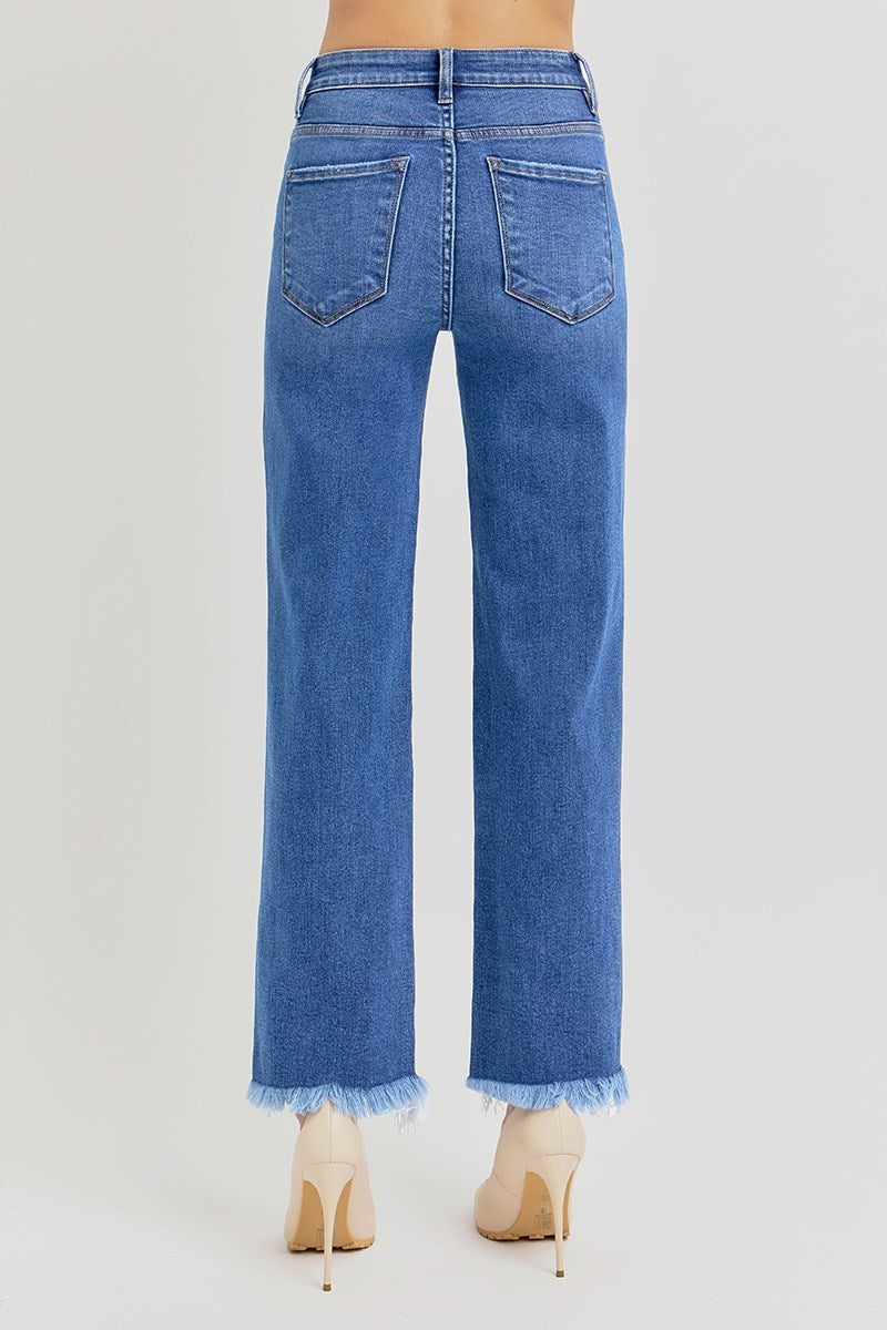 Risen Tummy Control High Rise Ankle Straight Plus Size Jeans