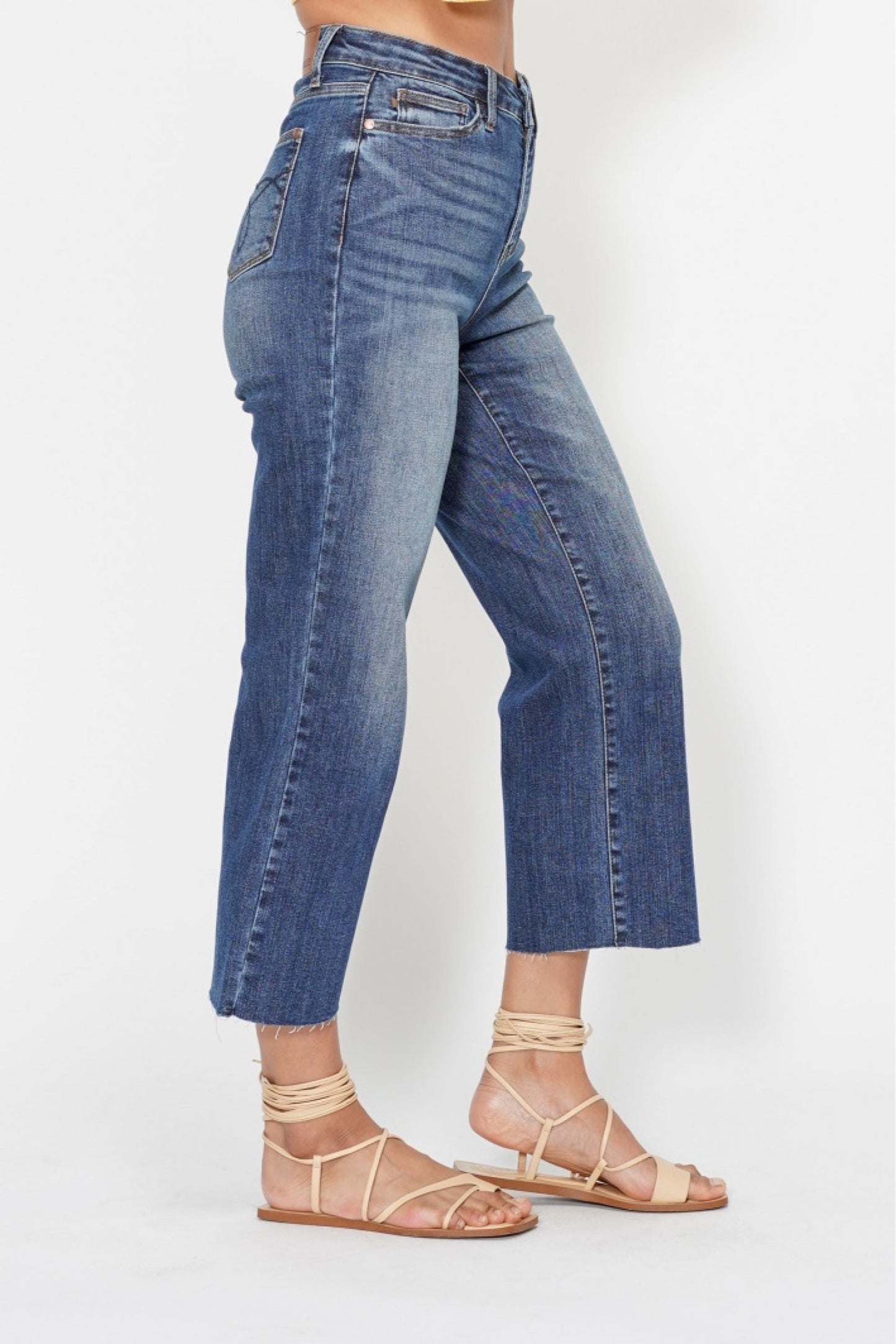 Judy Blue High Waist Cropped Wide Leg Jeans