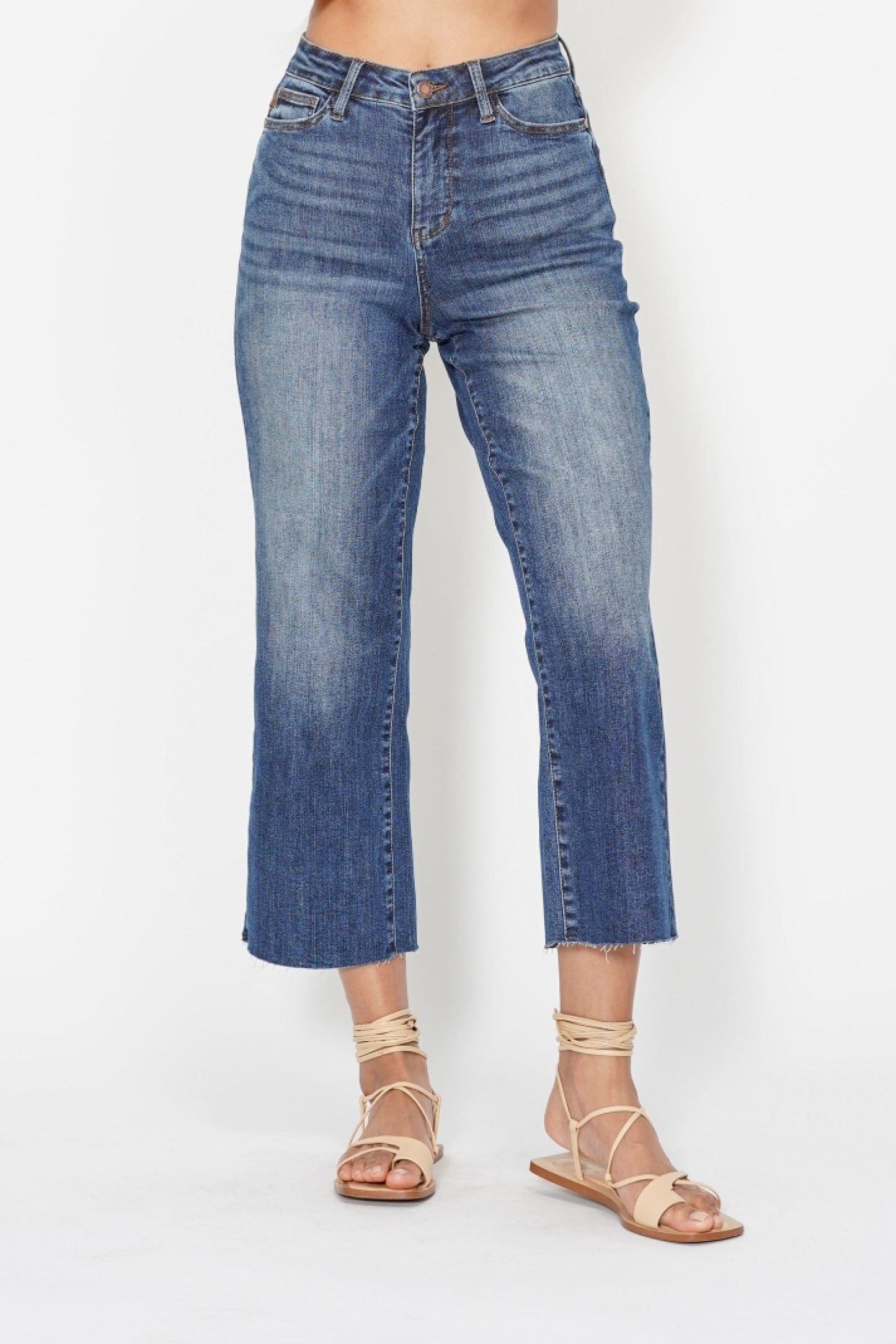 Judy Blue High Waist Cropped Wide Leg Jeans