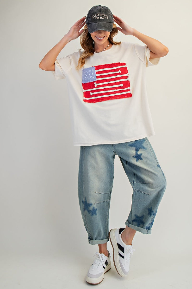 Patriotic American Flag Top