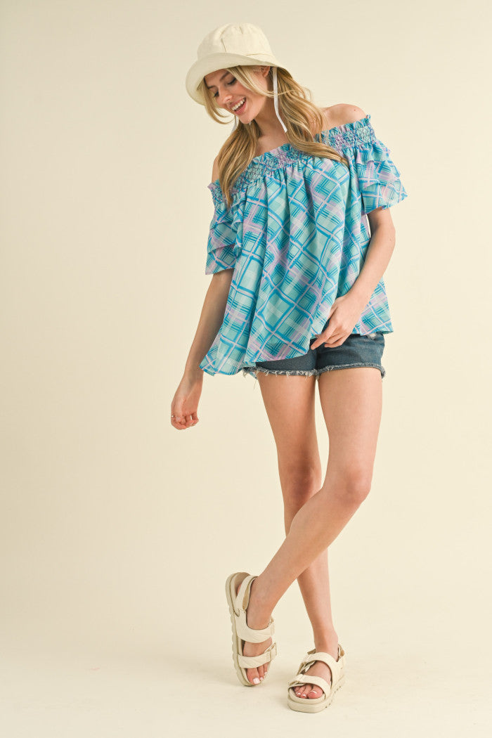 Rita Plaid Top
