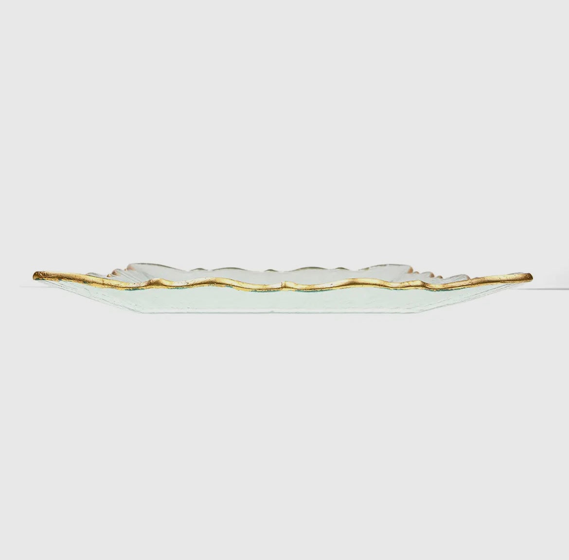 Royal Standard Chateau Square Serving Platter, Clear & Gold