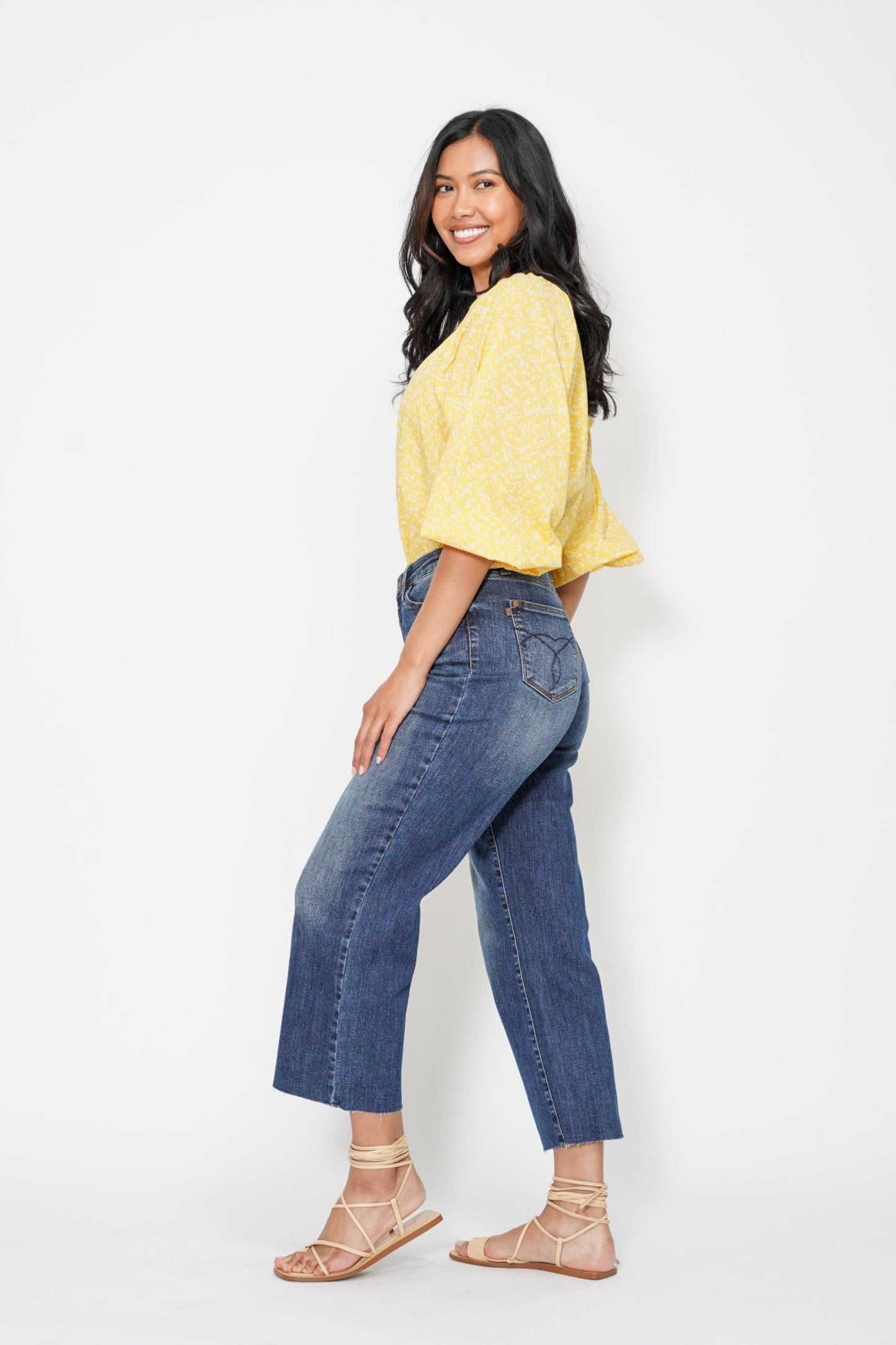 Judy Blue High Waist Cropped Wide Leg Jeans