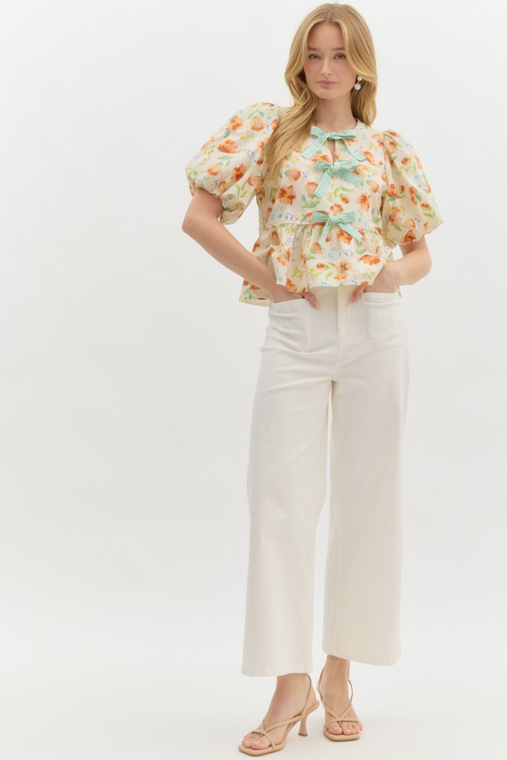 Entro Wide Leg Ankle Length Pants