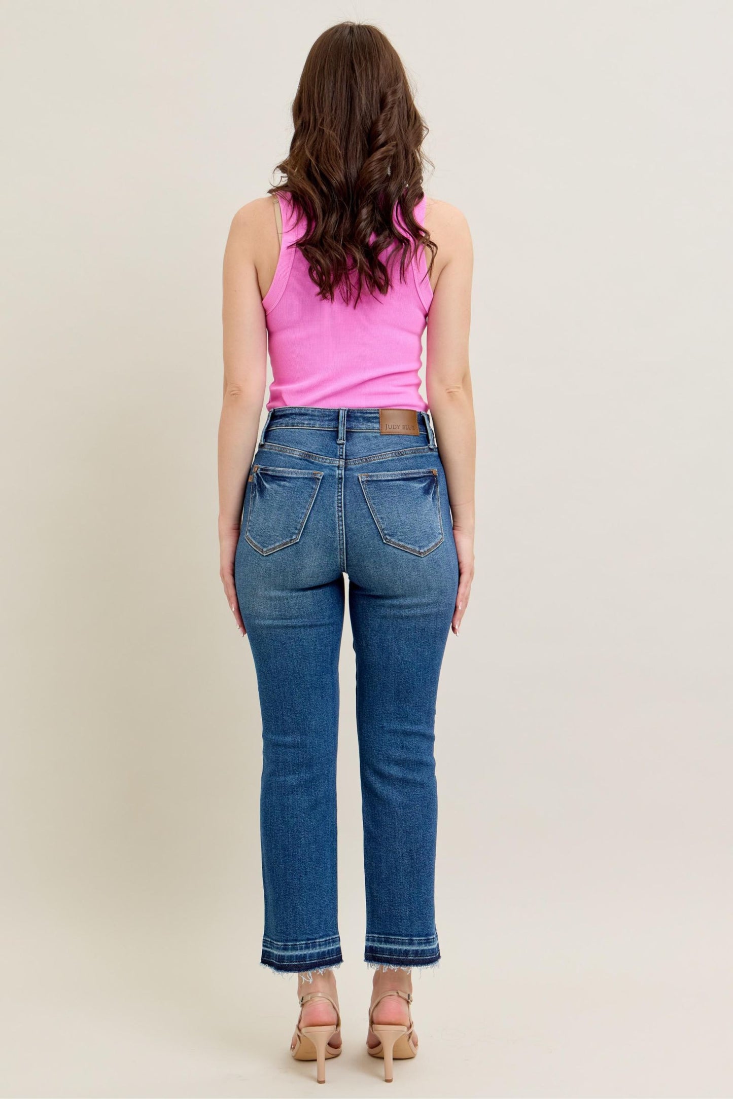Judy Blue High Rise Vintage Released Hem Cropped Jeans