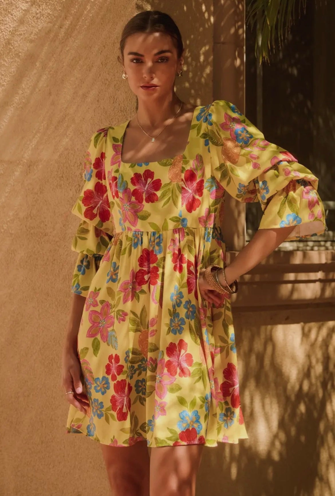 Everly Pineapple Yellow Plus Size Dress