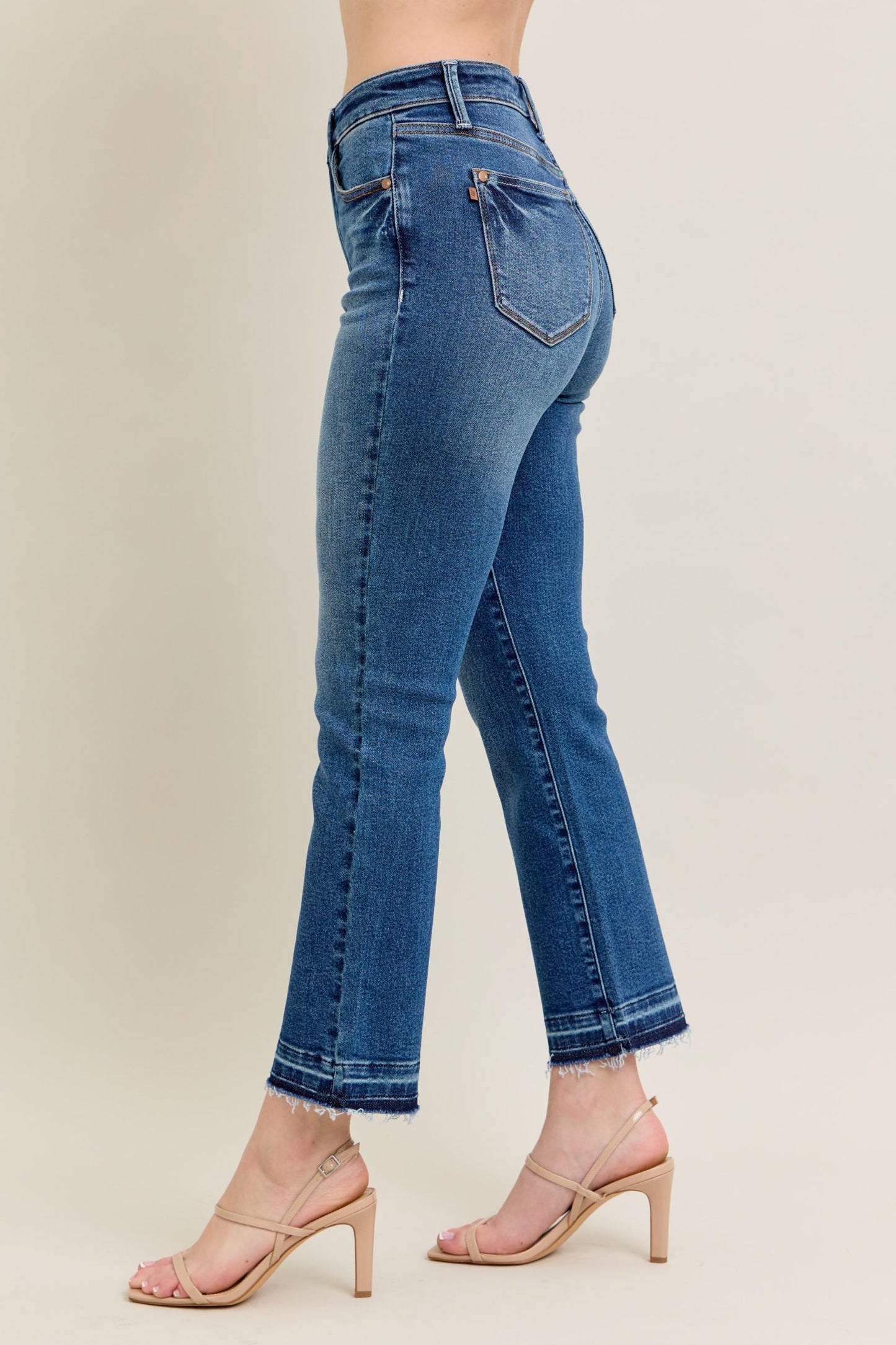 Judy Blue High Rise Vintage Released Hem Cropped Jeans