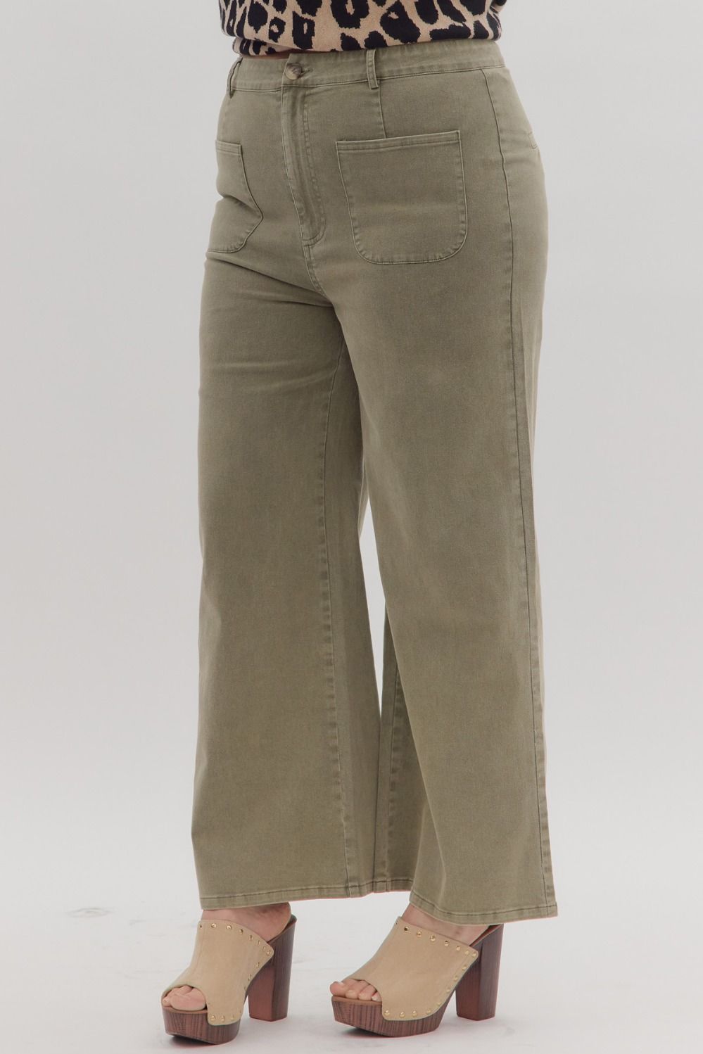 Entro Plus Size Patch Pocket Pants