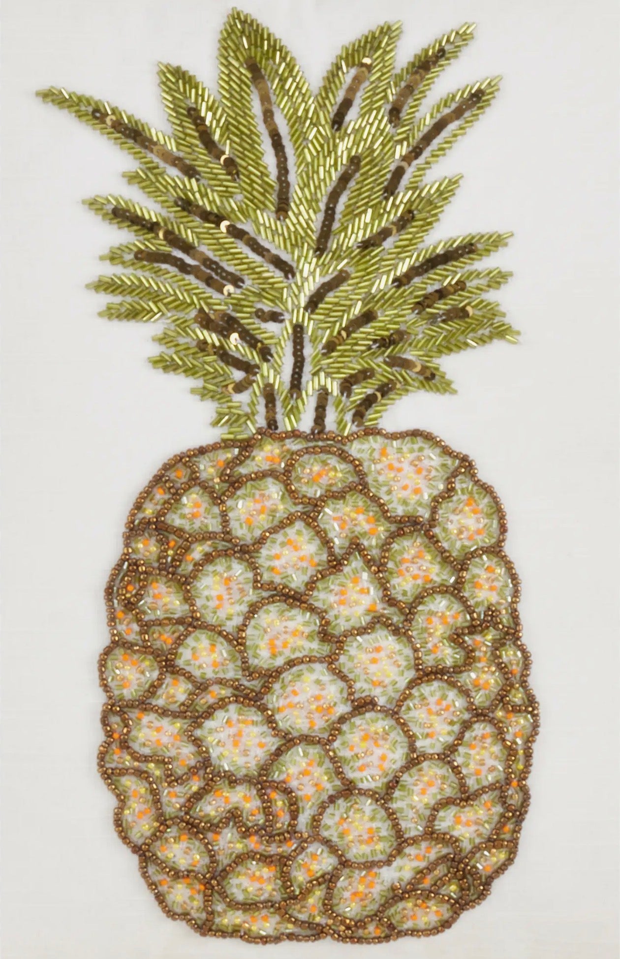 Saro Lifestyle Fully Beaded Pineapple Pillow