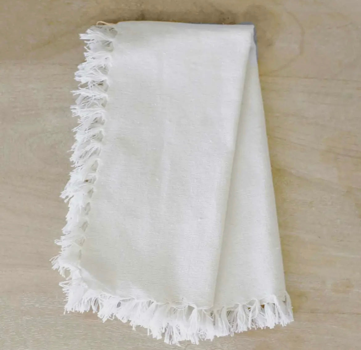 Royal Standard 18”x18” Soft White Fringe Napkins