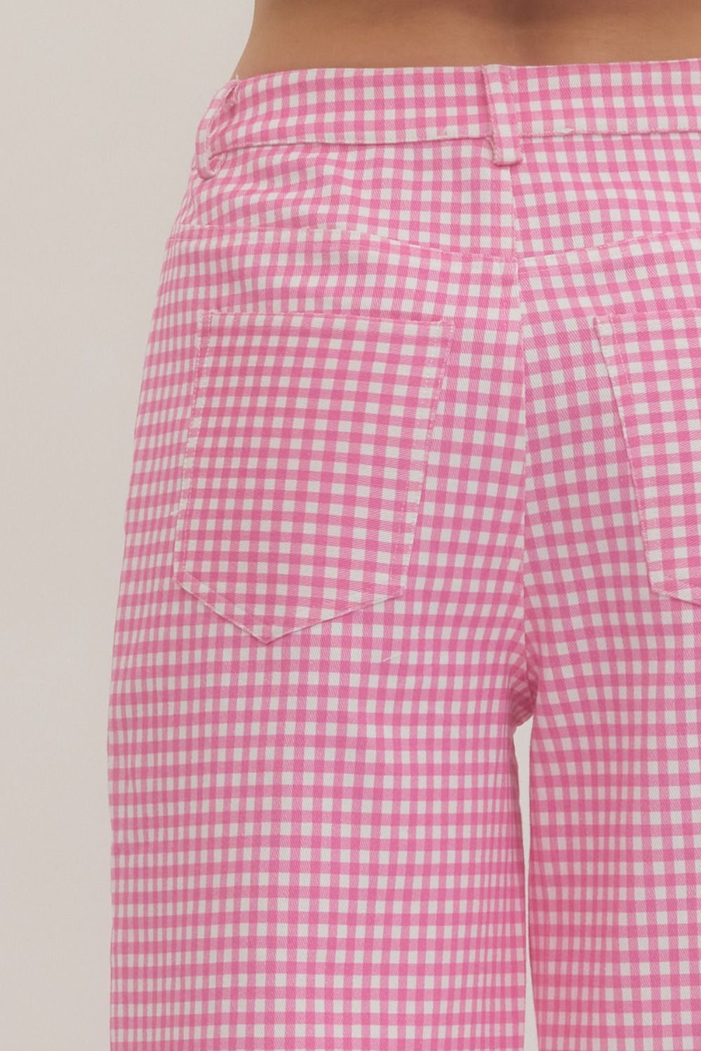 Entro Pink Gingham Checked Pants