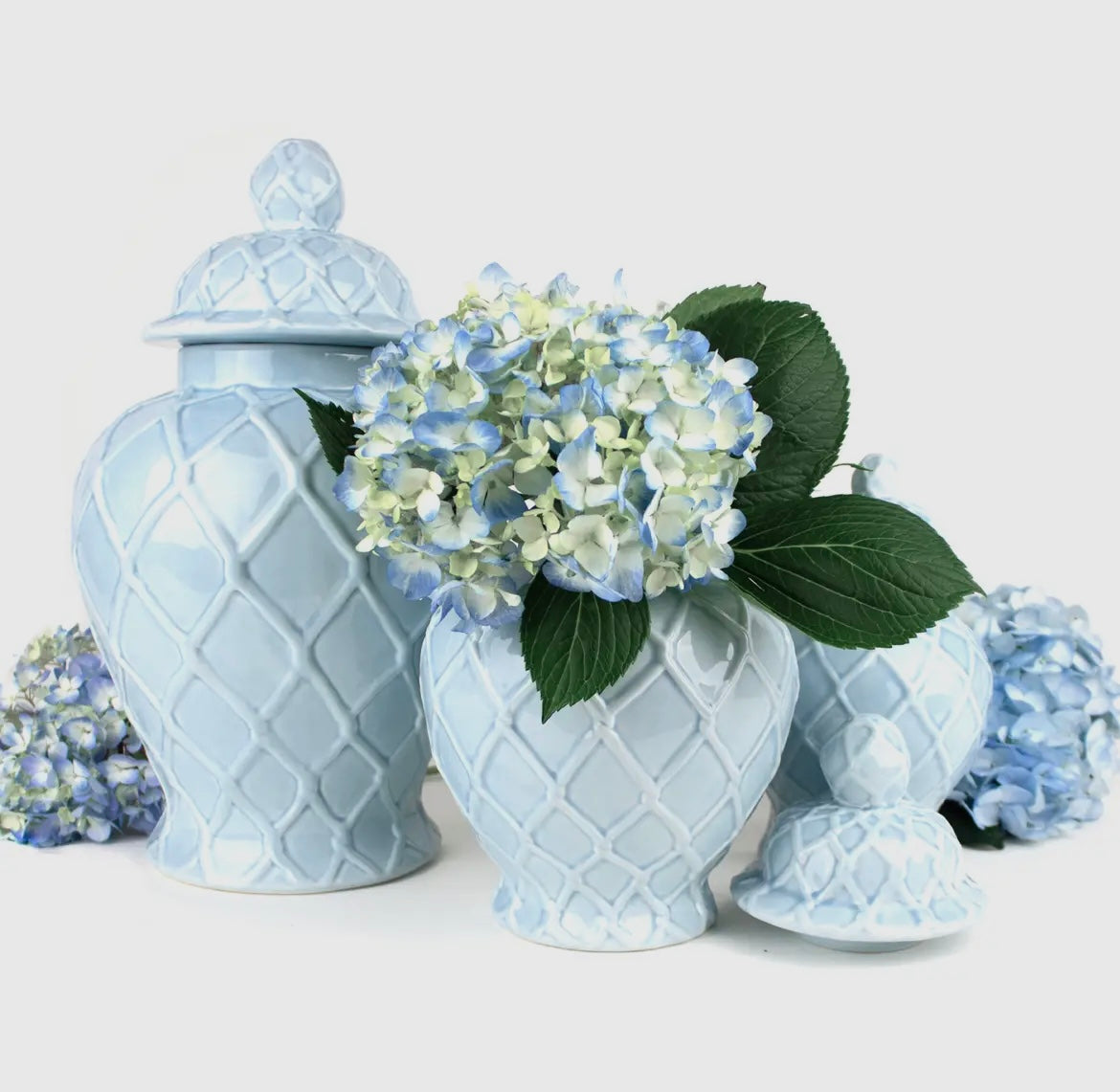 8 Oak Lane Light Blue Large Textured Ginger Jar