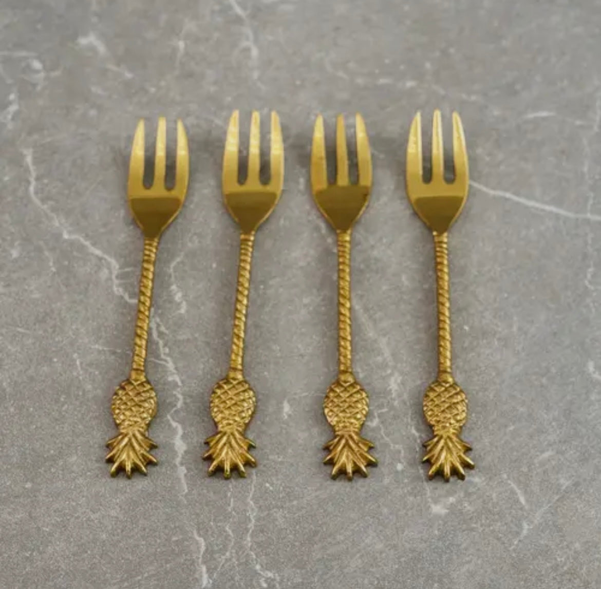 Gold Pineapple Serving Forks