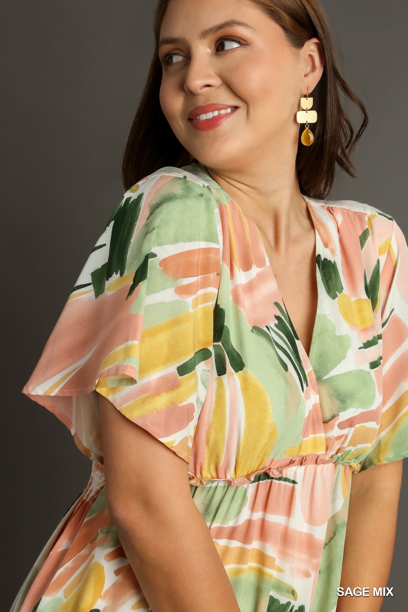 Wynonna Sage and Peach Dress
