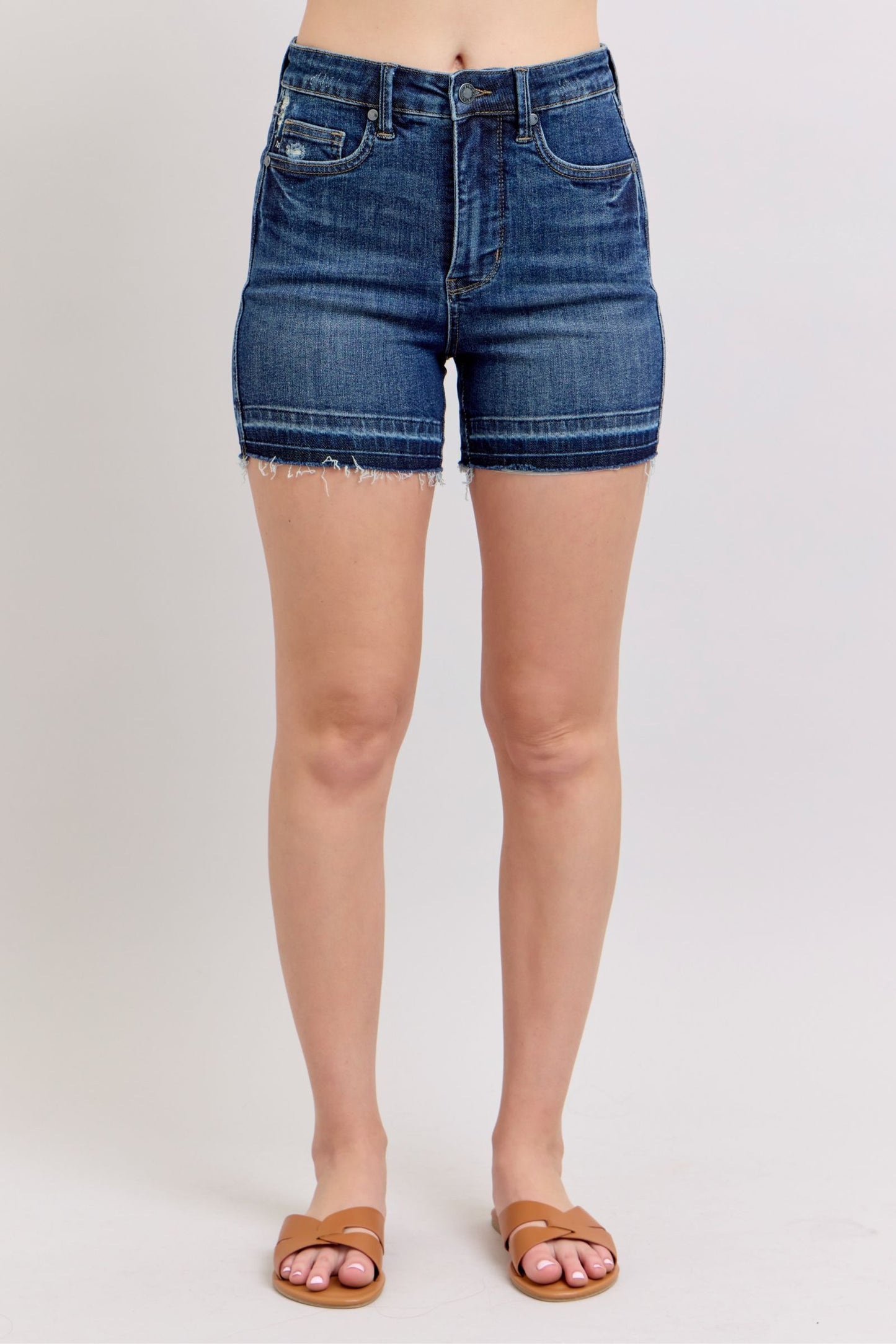 Judy Blue Tummy Control Released Hem Shorts