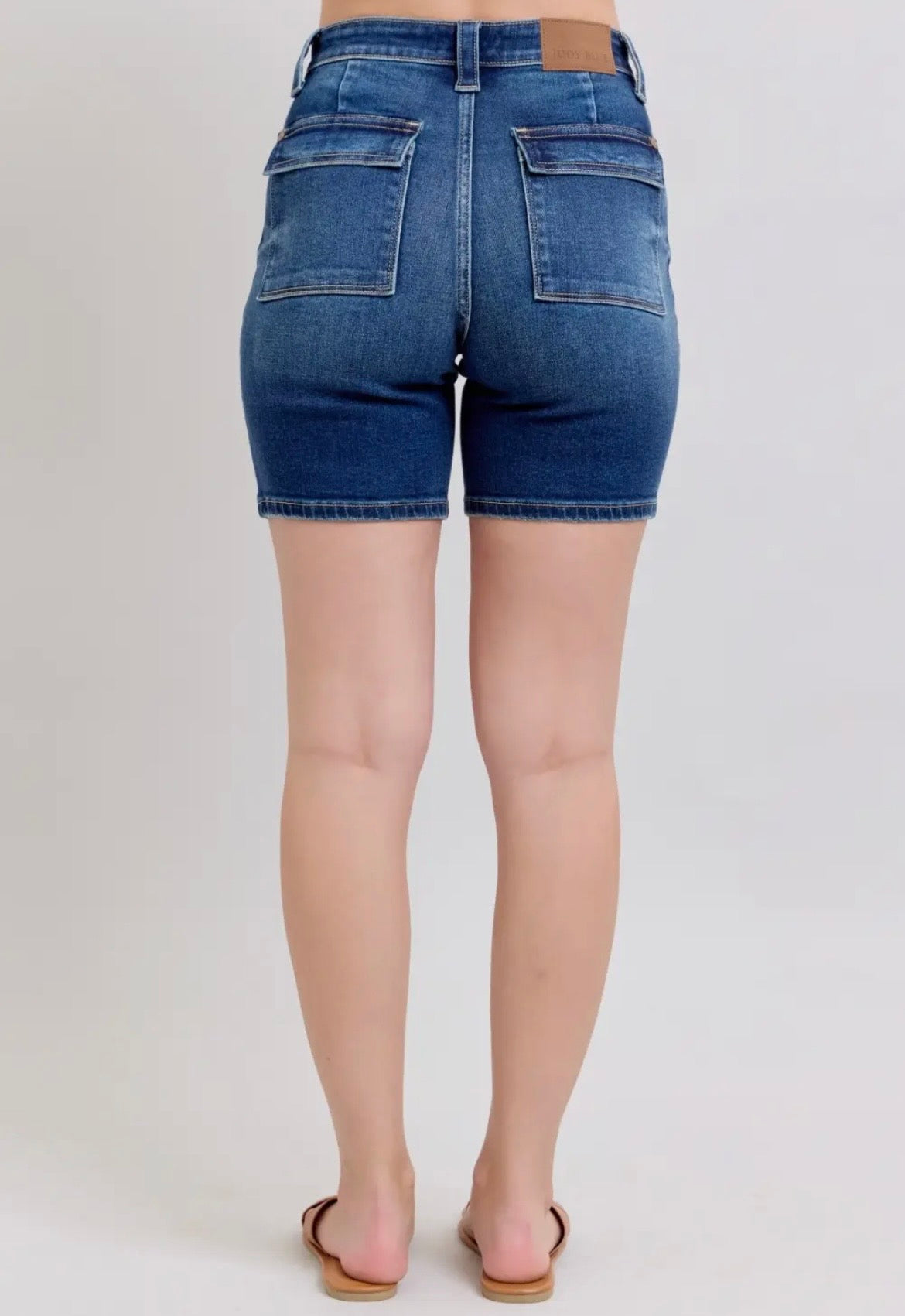 Judy Blue High Waist Bermuda Shorts With Back Flap Pockets