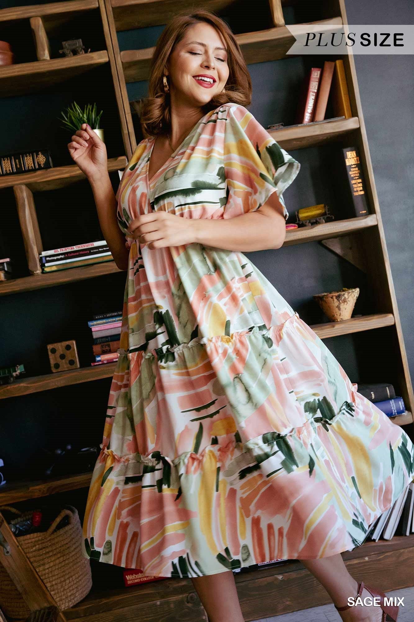 Wynonna Sage and Peach Dress