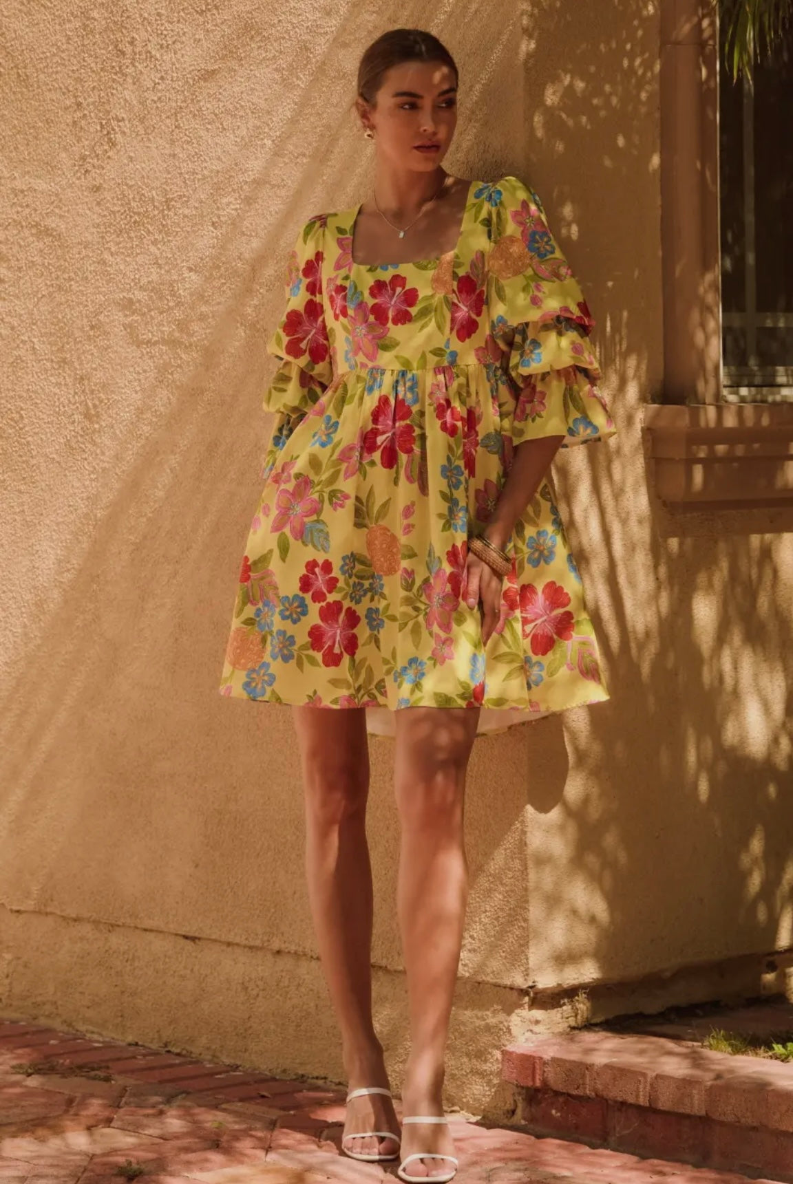 Everly Pineapple Yellow Plus Size Dress