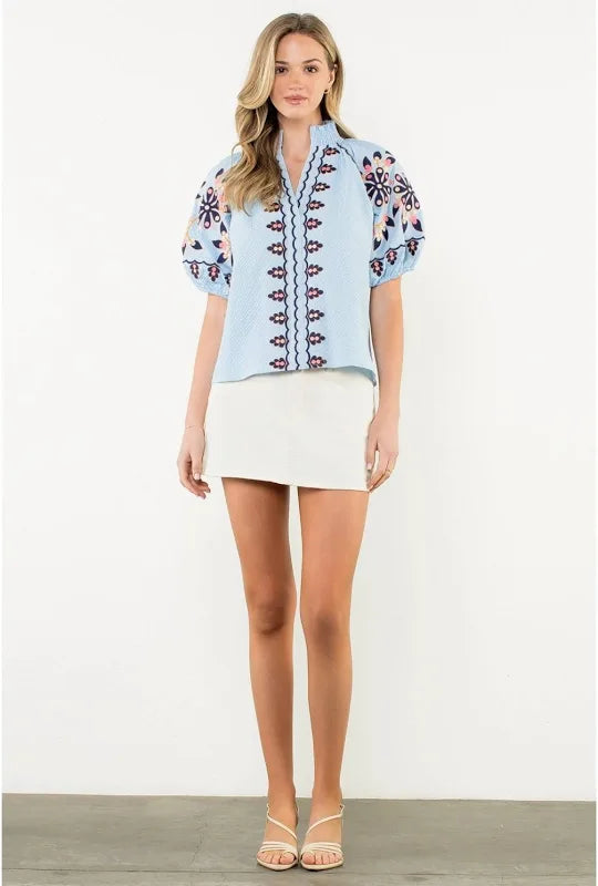 Joella Embroidered THML Top