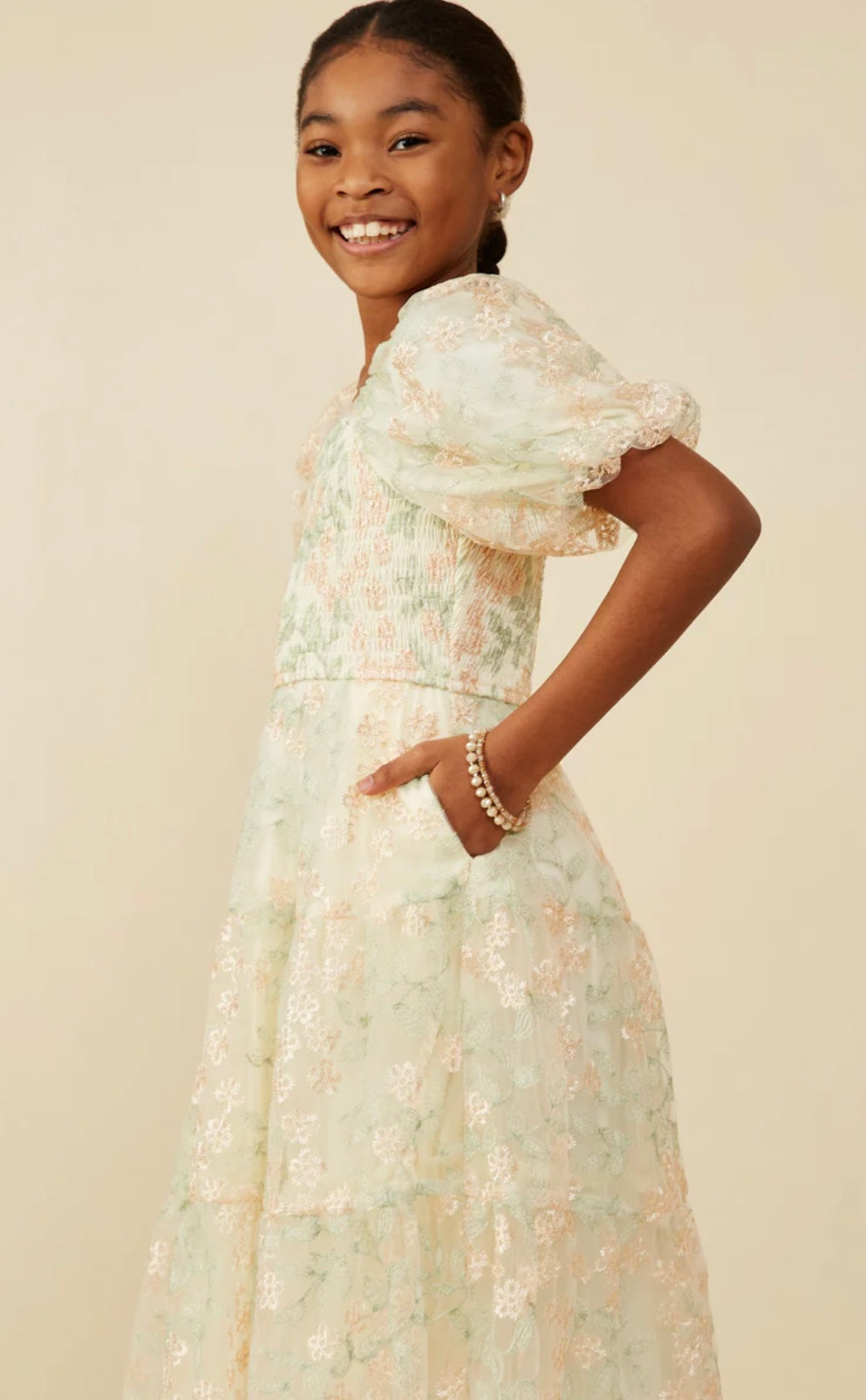 Stephanie Ivory Floral Dress
